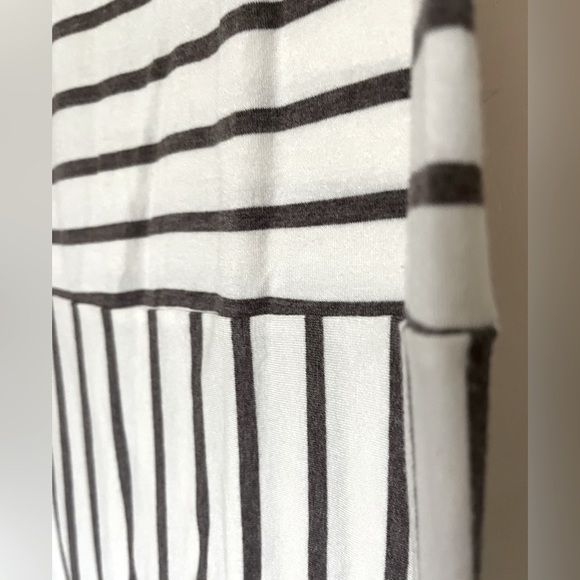 Lularoe Julia white and grey striped dress - Picture 2 of 5